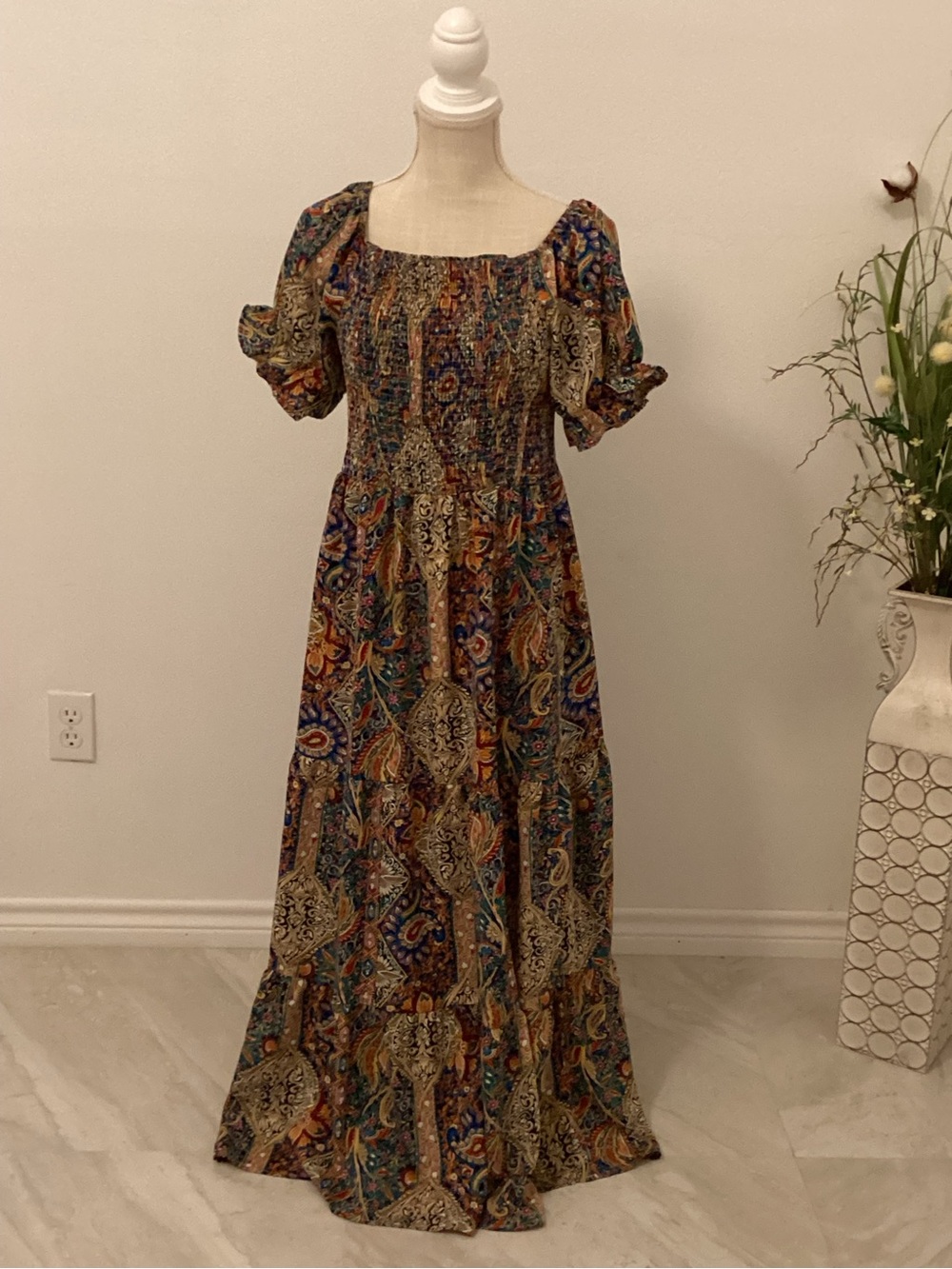 SHEIN Multicolor Paisley Maxi Dress